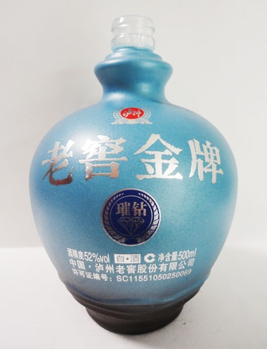 广东金牌老窖烤花酒瓶